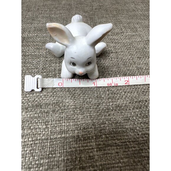 Russ Berrie & Co Taiwan Ceramic White Bunny Figurine with Blue Bow Collectible - Picture 8 of 8